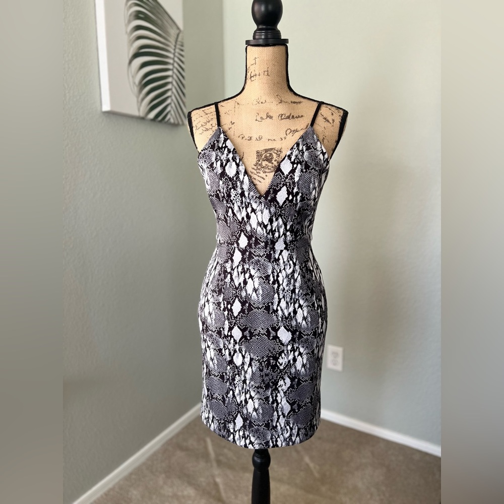 Snakeskin Print Cocktail Dress